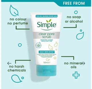اسکراب روزانه صورت پاک کننده منافذ پوست چرب سیمپل 150ml